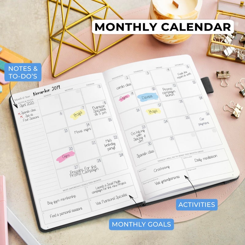Legend Planner Daily for 3 Months â€“ Undated Monthly Weekly & Daily Planner to Hit Goals. Organizer & Productivity Journal, A5 (Black) - Image 5